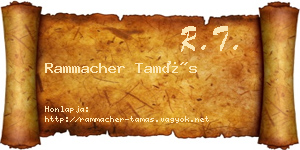 Rammacher Tamás névjegykártya